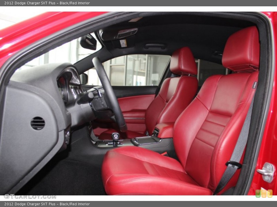 Black/Red Interior Front Seat for the 2012 Dodge Charger SXT Plus #81208443