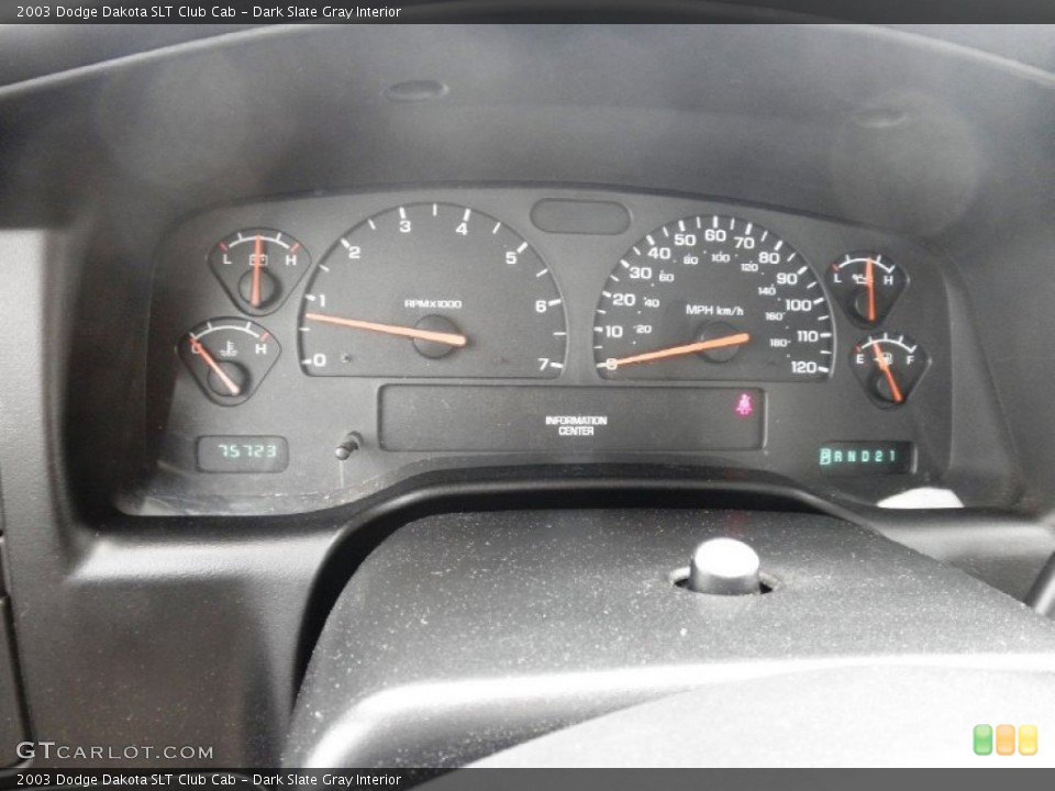 Dark Slate Gray Interior Gauges for the 2003 Dodge Dakota SLT Club Cab #81208596