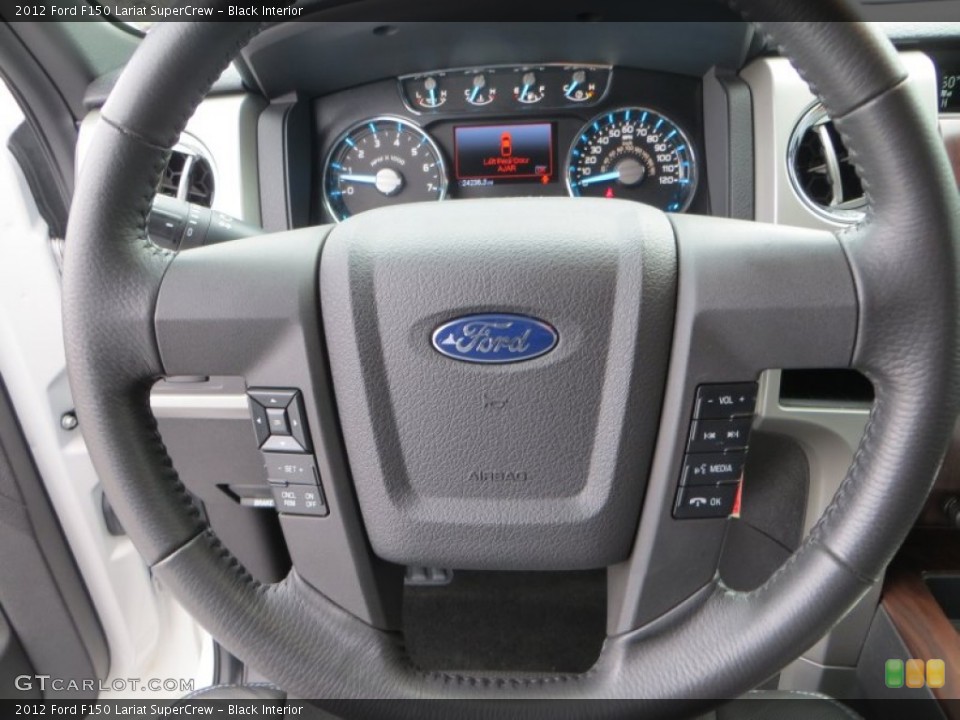 Black Interior Steering Wheel for the 2012 Ford F150 Lariat SuperCrew #81210435