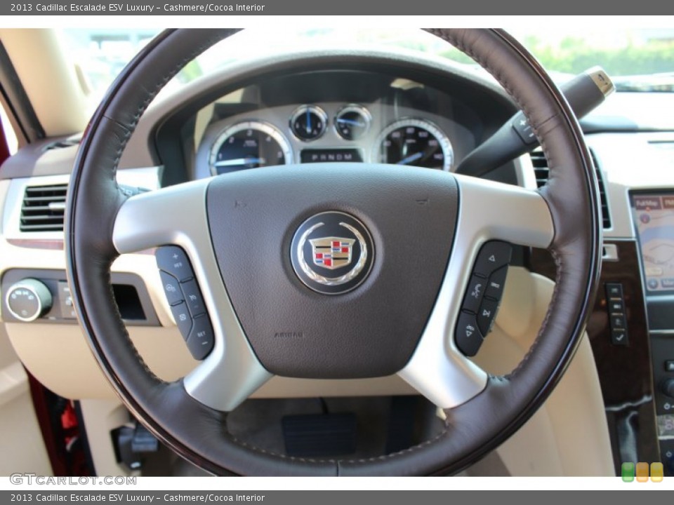 Cashmere/Cocoa Interior Steering Wheel for the 2013 Cadillac Escalade ESV Luxury #81211434