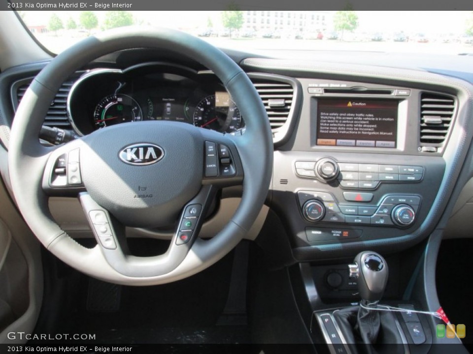 Beige Interior Dashboard for the 2013 Kia Optima Hybrid EX #81212047