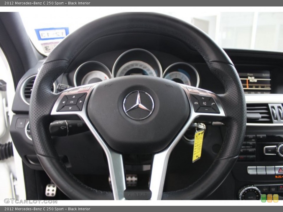 Black Interior Steering Wheel for the 2012 Mercedes-Benz C 250 Sport #81213882