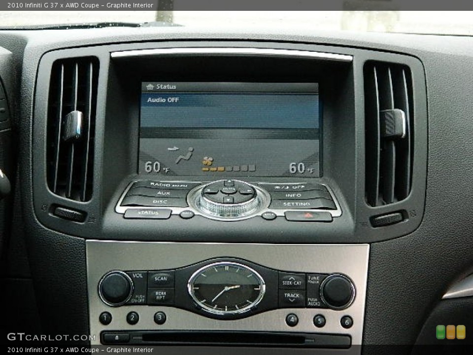 Graphite Interior Controls for the 2010 Infiniti G 37 x AWD Coupe #81230511