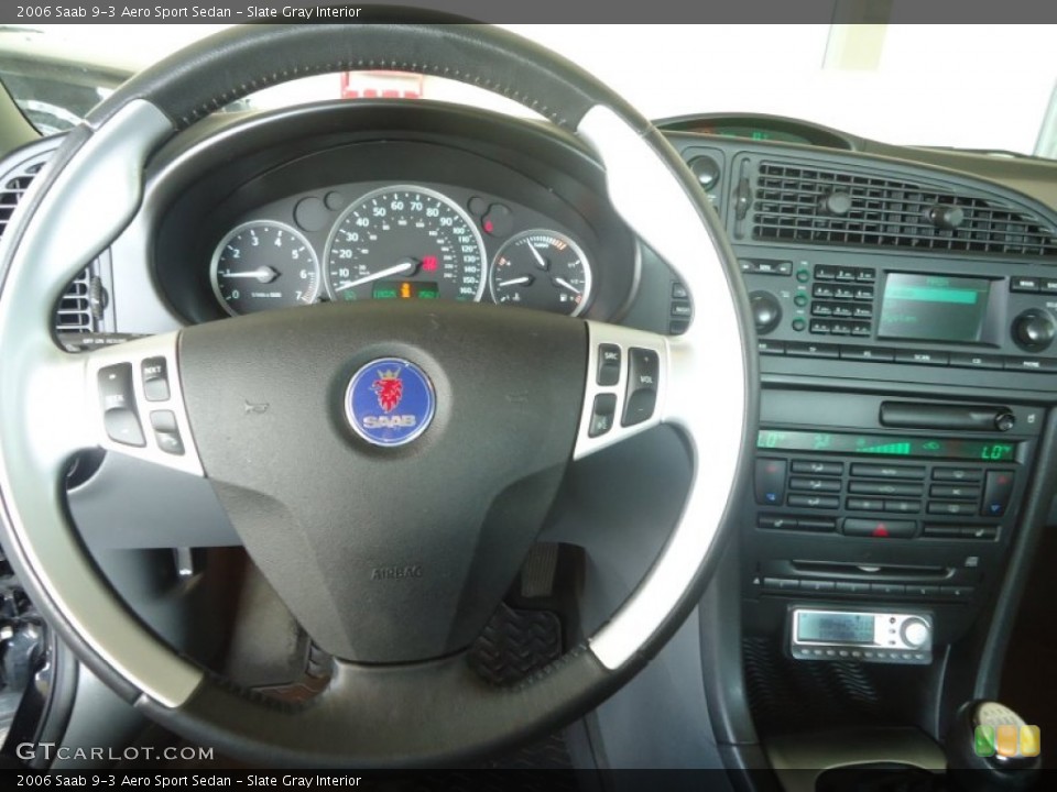 Slate Gray Interior Steering Wheel for the 2006 Saab 9-3 Aero Sport Sedan #81233757