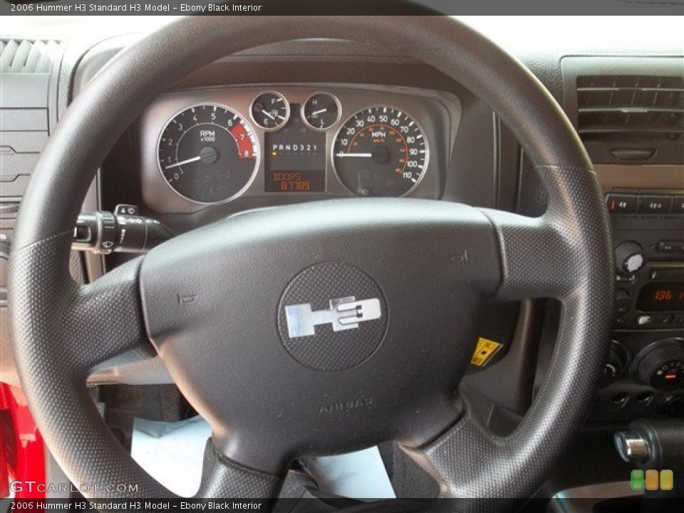 Ebony Black Interior Steering Wheel for the 2006 Hummer H3  #81240217
