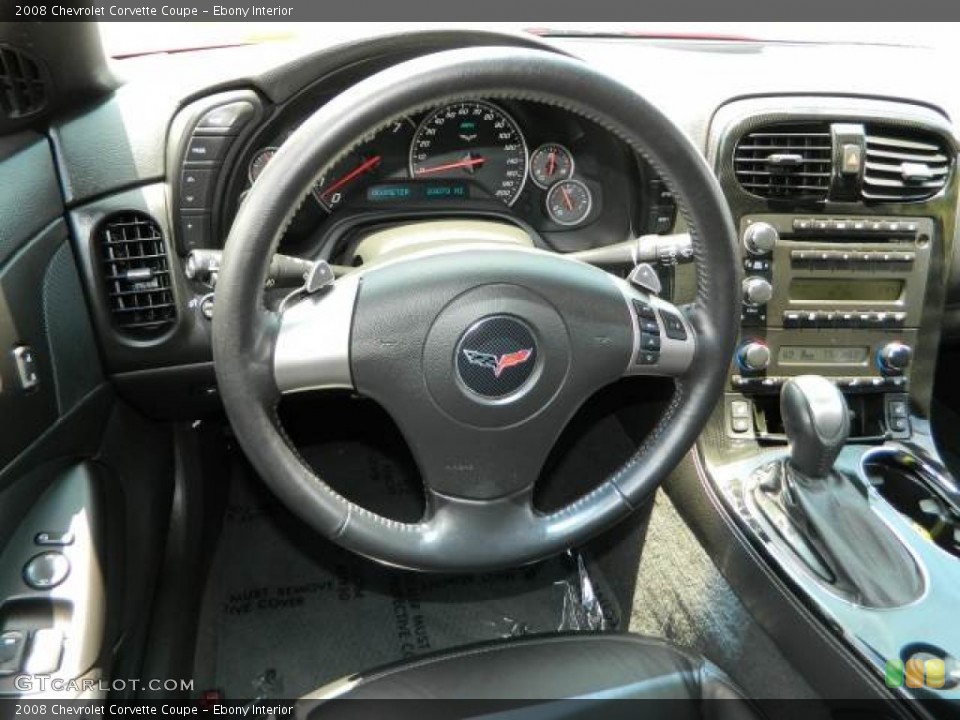 Ebony Interior Steering Wheel for the 2008 Chevrolet Corvette Coupe #81241342