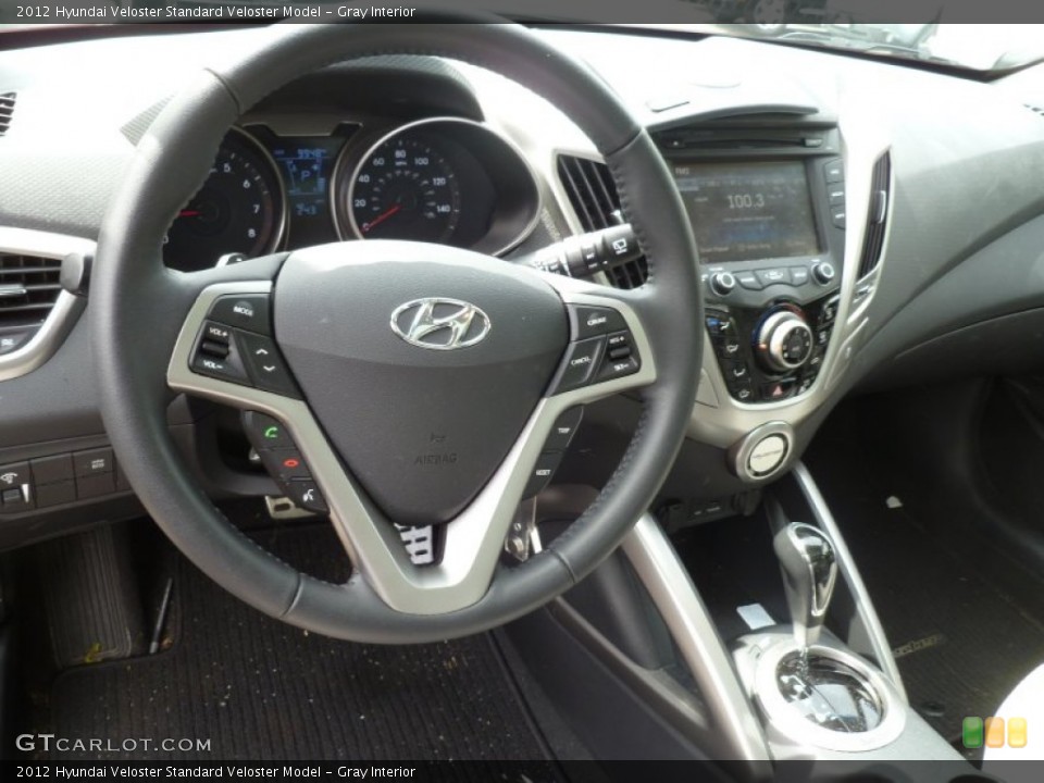 Gray Interior Steering Wheel for the 2012 Hyundai Veloster  #81241459