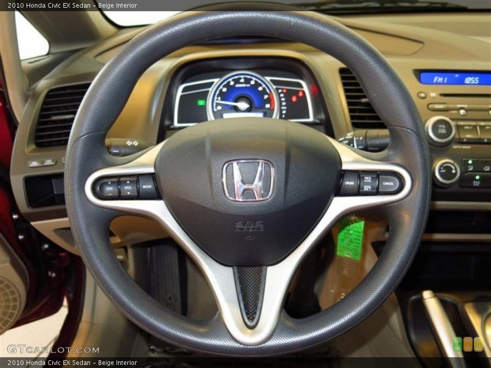 Beige Interior Steering Wheel for the 2010 Honda Civic EX Sedan #81243050