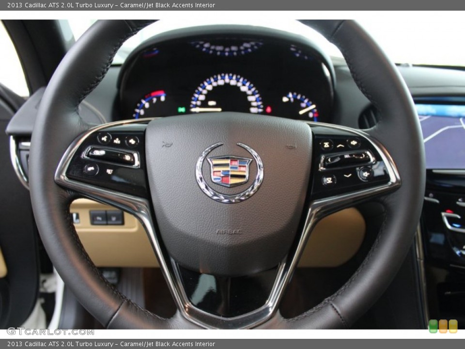 Caramel/Jet Black Accents Interior Steering Wheel for the 2013 Cadillac ATS 2.0L Turbo Luxury #81244726