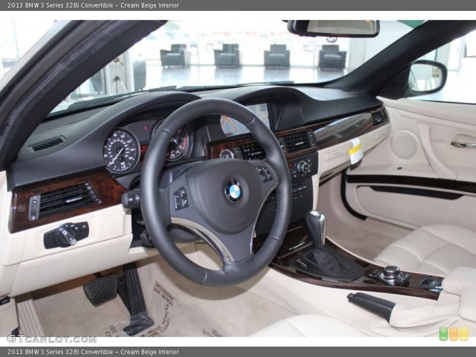 Cream Beige Interior Dashboard for the 2013 BMW 3 Series 328i Convertible #81245272