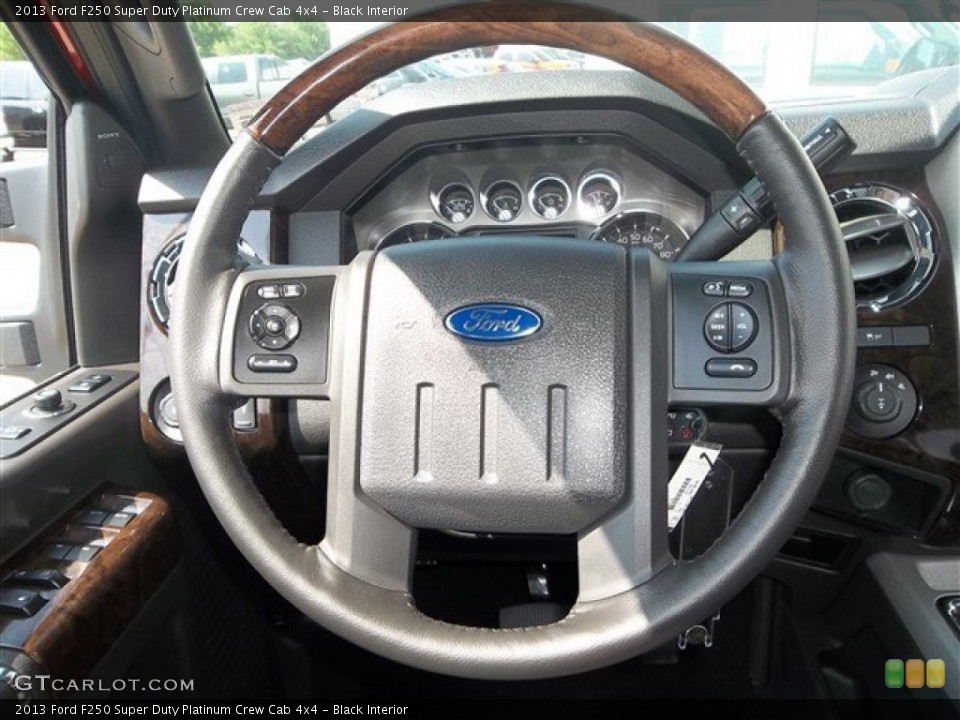Black Interior Steering Wheel for the 2013 Ford F250 Super Duty Platinum Crew Cab 4x4 #81246966