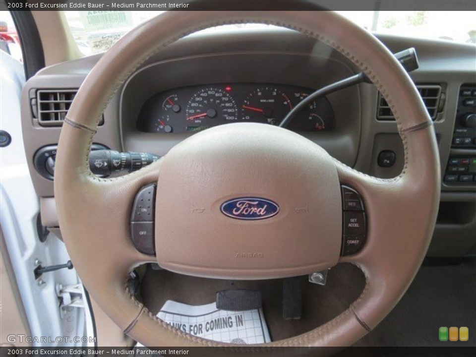 Medium Parchment Interior Steering Wheel for the 2003 Ford Excursion Eddie Bauer #81249097