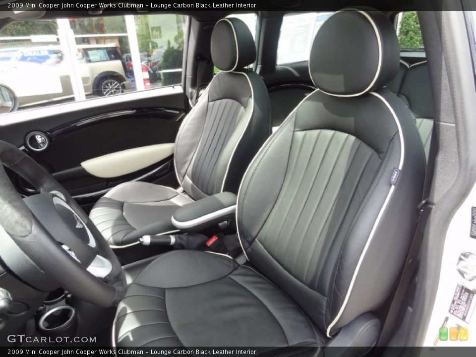 Lounge Carbon Black Leather Interior Front Seat for the 2009 Mini Cooper John Cooper Works Clubman #81253807