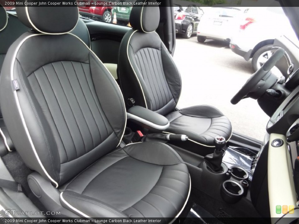 Lounge Carbon Black Leather Interior Front Seat for the 2009 Mini Cooper John Cooper Works Clubman #81253967