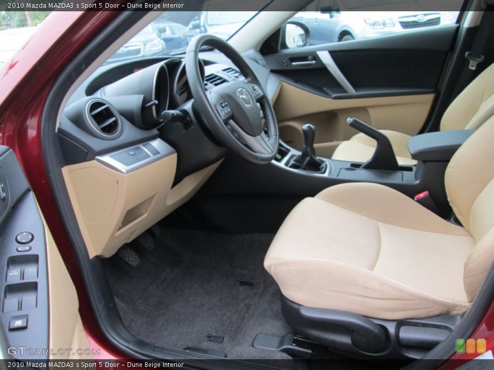 Dune Beige Interior Front Seat for the 2010 Mazda MAZDA3 s Sport 5 Door #81257560