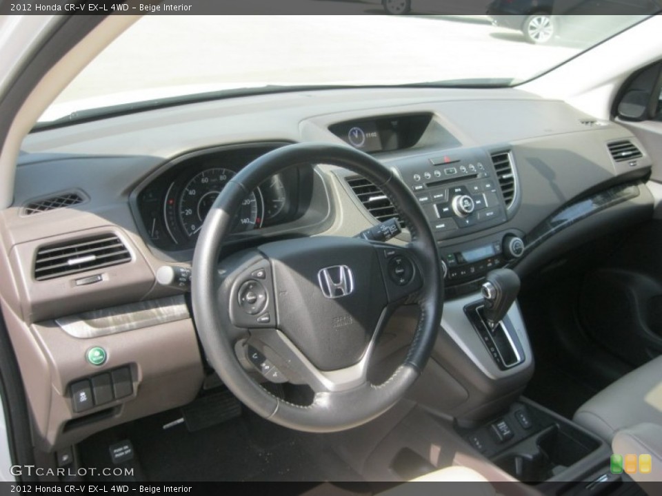 Beige Interior Dashboard for the 2012 Honda CR-V EX-L 4WD #81261047