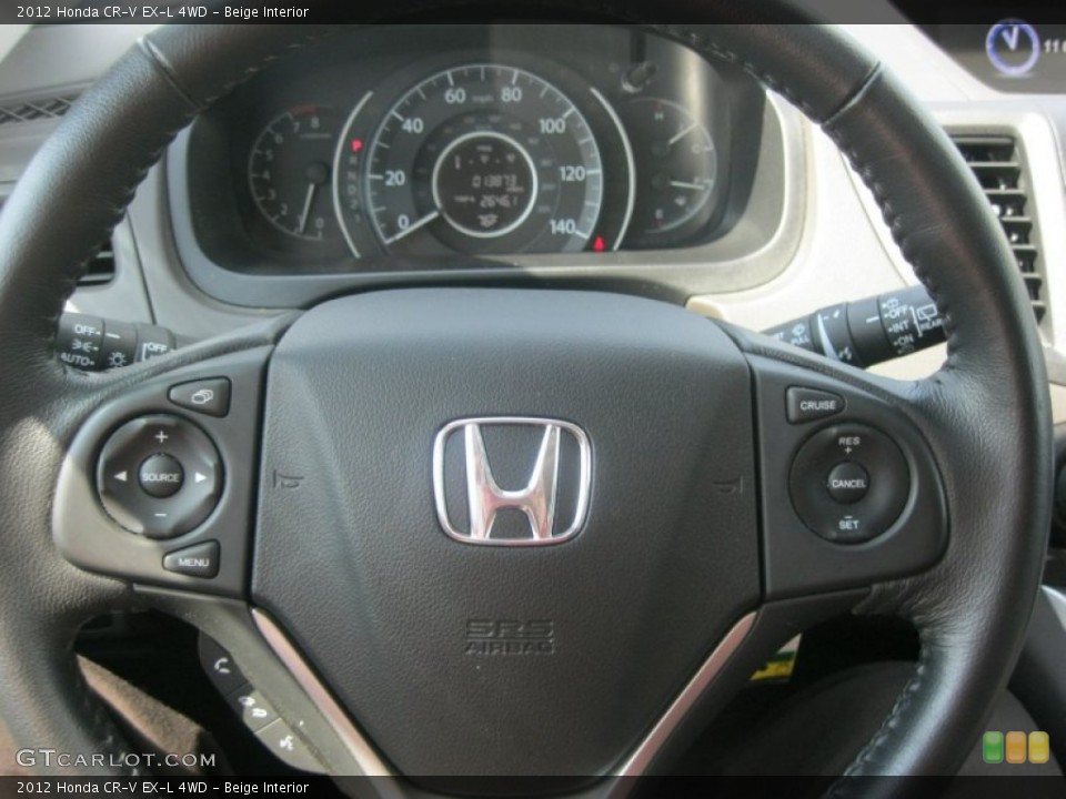 Beige Interior Steering Wheel for the 2012 Honda CR-V EX-L 4WD #81261131