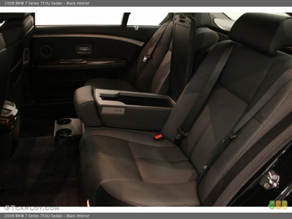 Black Interior Rear Seat for the 2008 BMW 7 Series 750Li Sedan #81262249