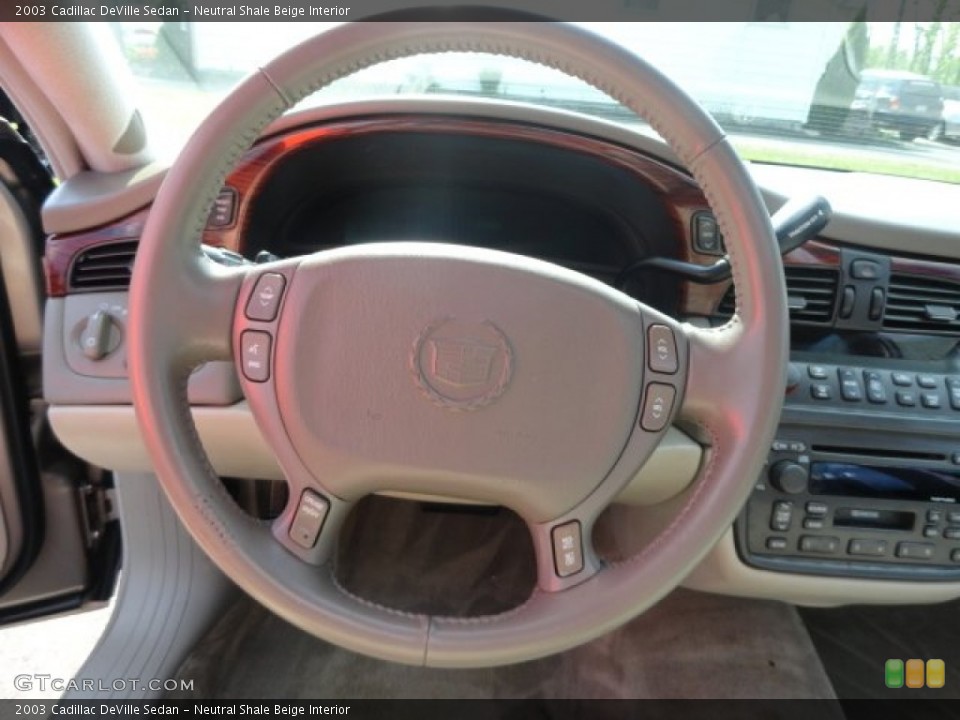 Neutral Shale Beige Interior Steering Wheel for the 2003 Cadillac DeVille Sedan #81264509