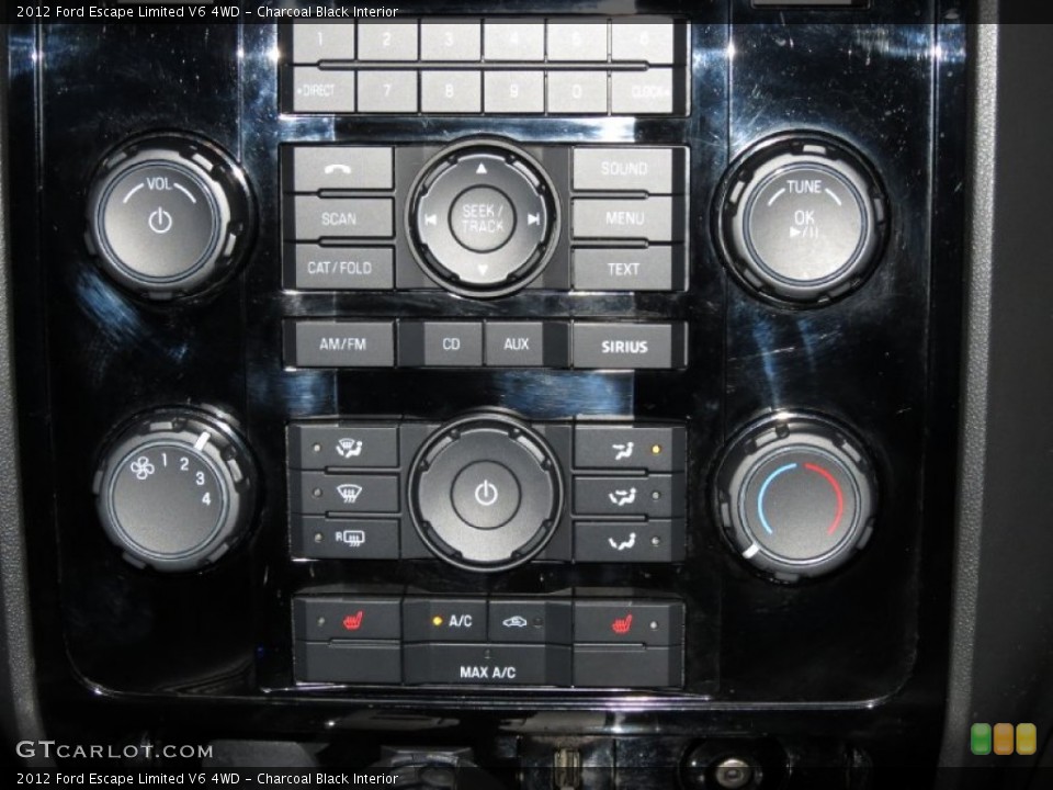 Charcoal Black Interior Controls for the 2012 Ford Escape Limited V6 4WD #81266968