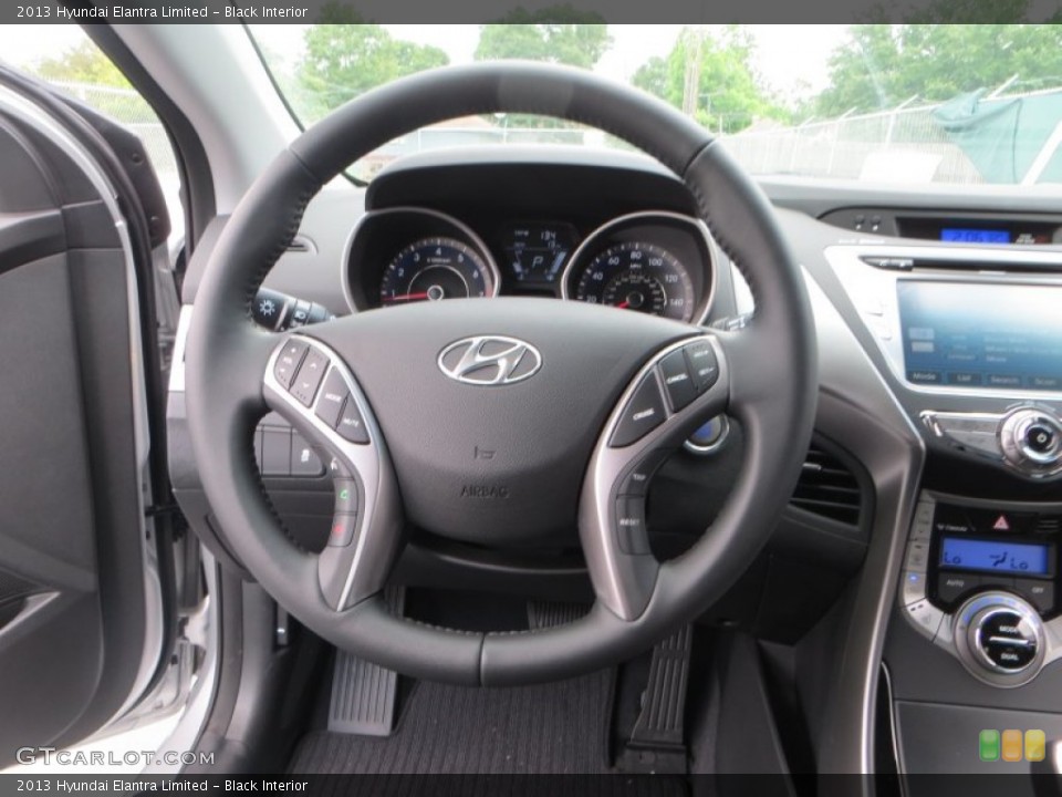 Black Interior Steering Wheel for the 2013 Hyundai Elantra Limited #81267694