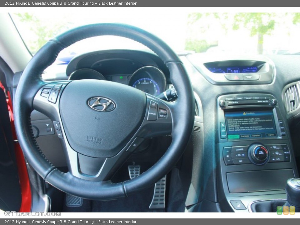 Black Leather Interior Steering Wheel for the 2012 Hyundai Genesis Coupe 3.8 Grand Touring #81268440
