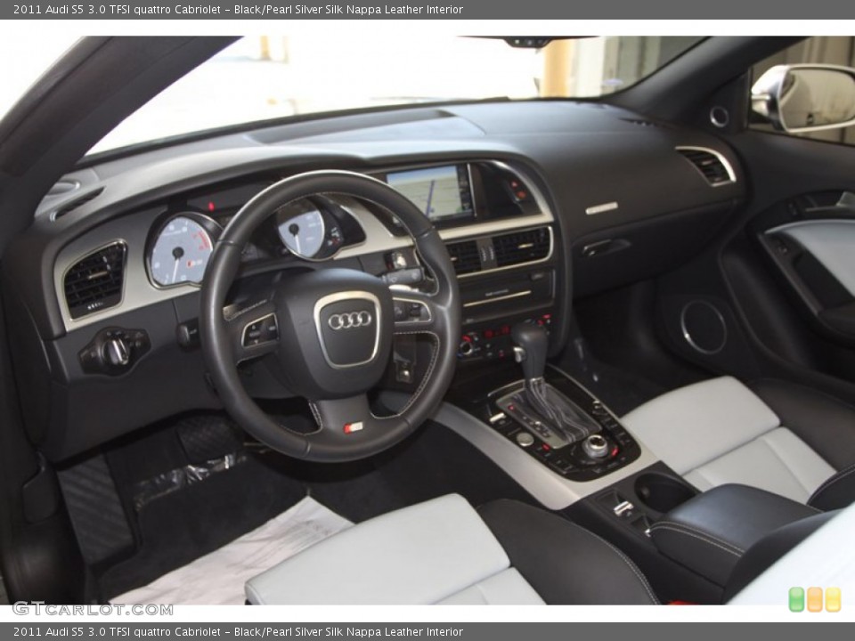 Black/Pearl Silver Silk Nappa Leather Interior Prime Interior for the 2011 Audi S5 3.0 TFSI quattro Cabriolet #81268771