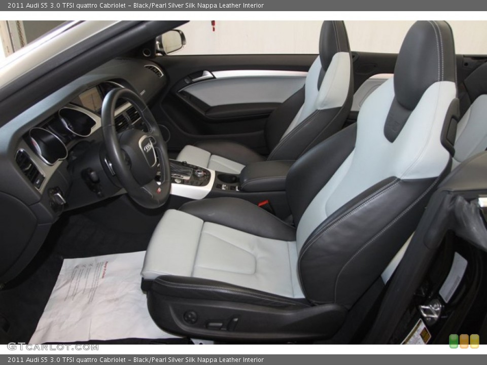 Black/Pearl Silver Silk Nappa Leather Interior Photo for the 2011 Audi S5 3.0 TFSI quattro Cabriolet #81268788