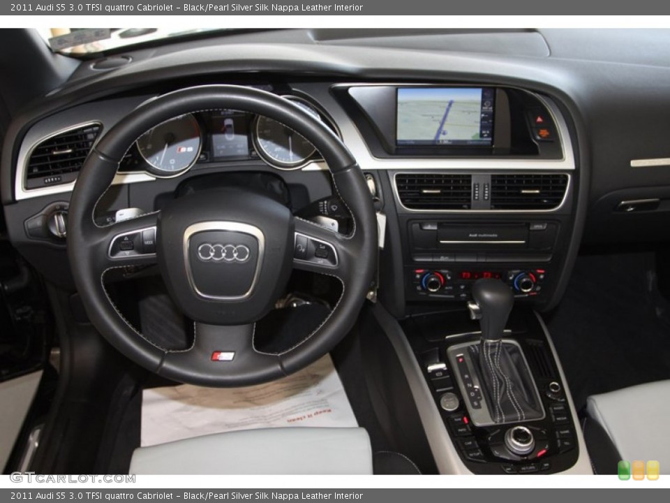 Black/Pearl Silver Silk Nappa Leather Interior Dashboard for the 2011 Audi S5 3.0 TFSI quattro Cabriolet #81268849