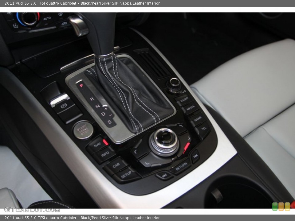 Black/Pearl Silver Silk Nappa Leather Interior Controls for the 2011 Audi S5 3.0 TFSI quattro Cabriolet #81268943