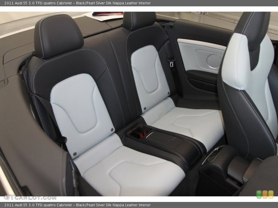 Black/Pearl Silver Silk Nappa Leather Interior Rear Seat for the 2011 Audi S5 3.0 TFSI quattro Cabriolet #81269302