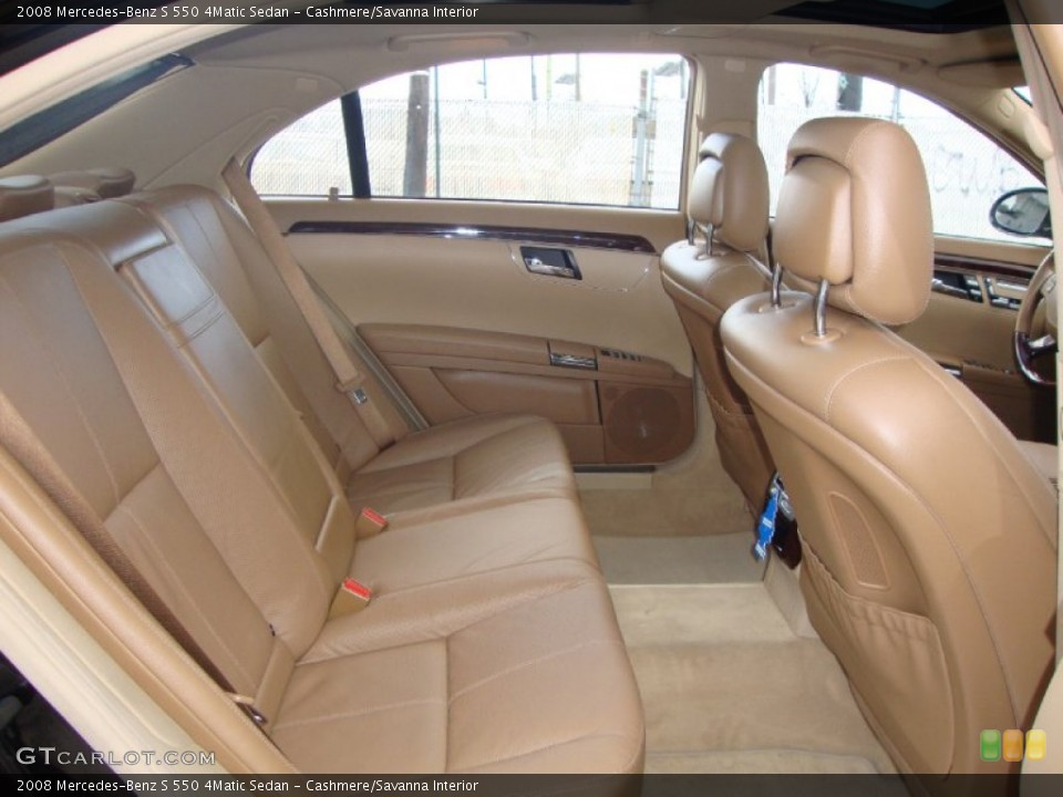 Cashmere/Savanna Interior Rear Seat for the 2008 Mercedes-Benz S 550 4Matic Sedan #81271876