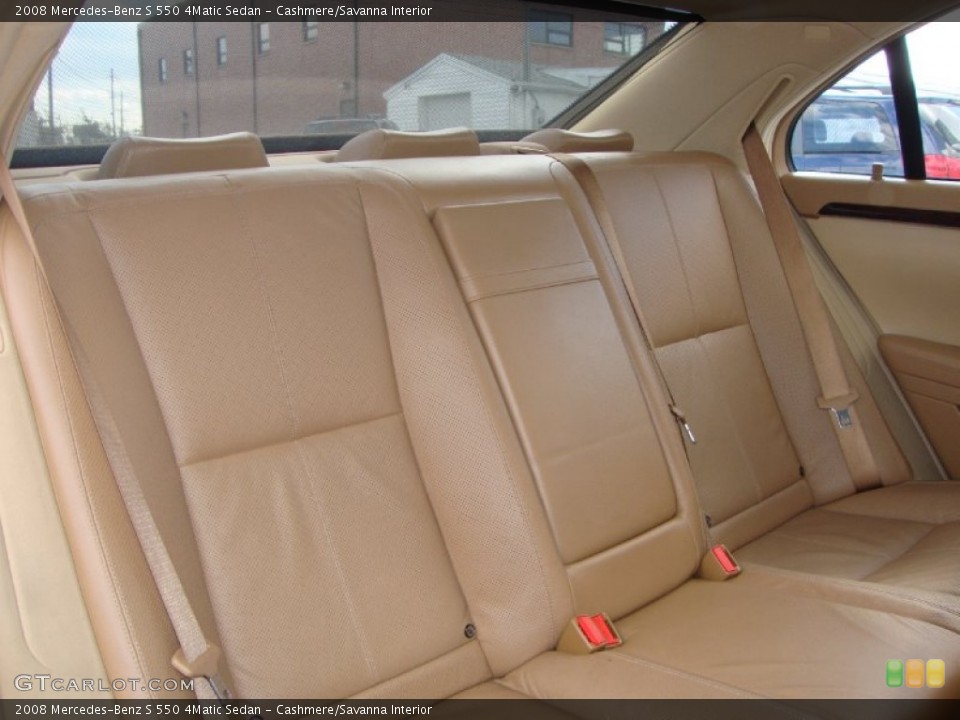 Cashmere/Savanna Interior Rear Seat for the 2008 Mercedes-Benz S 550 4Matic Sedan #81271897