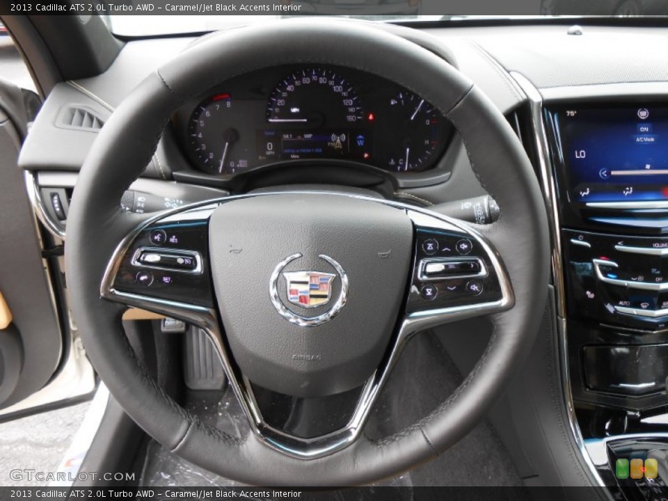 Caramel/Jet Black Accents Interior Steering Wheel for the 2013 Cadillac ATS 2.0L Turbo AWD #81276823