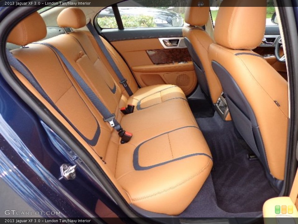 London Tan/Navy Interior Rear Seat for the 2013 Jaguar XF 3.0 #81281821