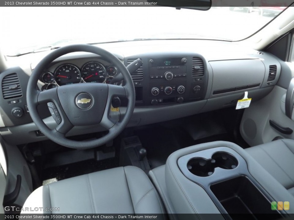 Dark Titanium Interior Dashboard for the 2013 Chevrolet Silverado 3500HD WT Crew Cab 4x4 Chassis #81285841