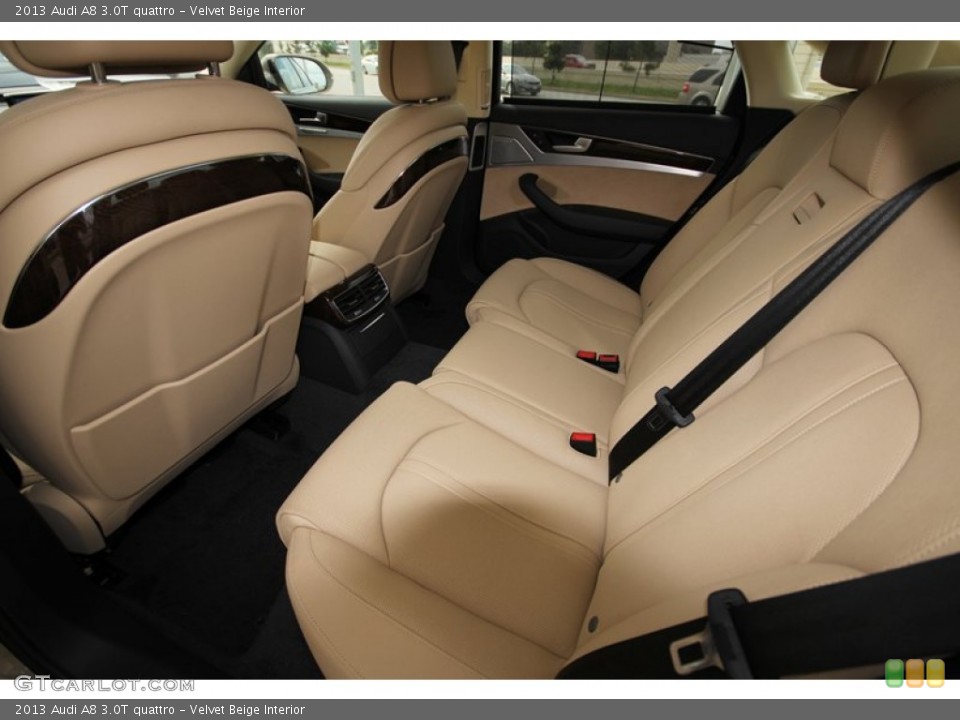 Velvet Beige Interior Rear Seat for the 2013 Audi A8 3.0T quattro #81291795