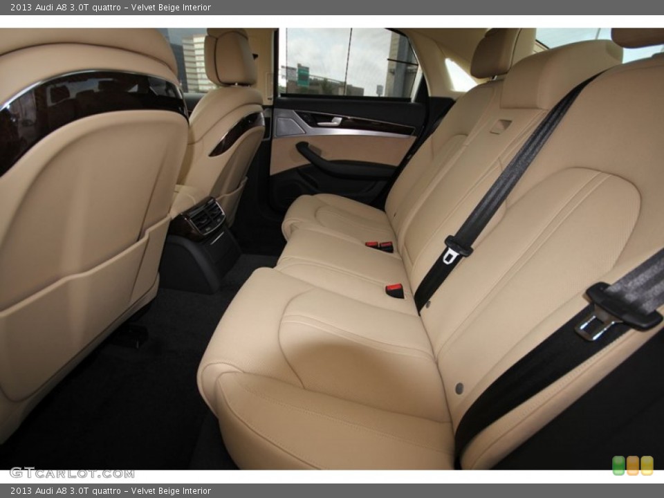 Velvet Beige Interior Rear Seat for the 2013 Audi A8 3.0T quattro #81291818