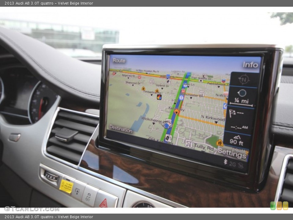 Velvet Beige Interior Navigation for the 2013 Audi A8 3.0T quattro #81292028