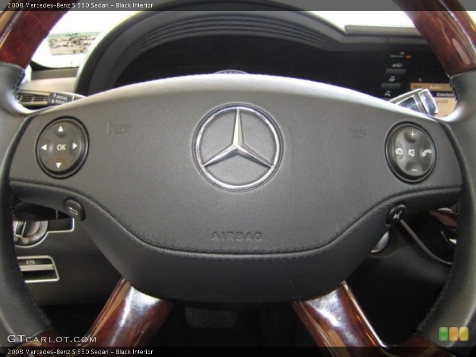 Black Interior Steering Wheel for the 2008 Mercedes-Benz S 550 Sedan #81296828
