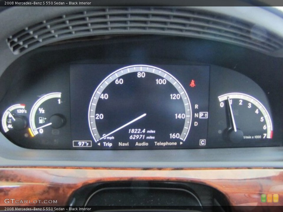Black Interior Gauges for the 2008 Mercedes-Benz S 550 Sedan #81296891