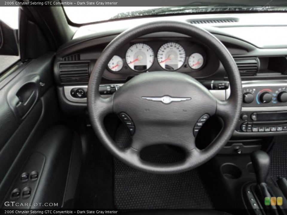 Dark Slate Gray Interior Steering Wheel for the 2006 Chrysler Sebring GTC Convertible #81303874