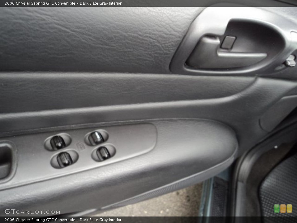 Dark Slate Gray Interior Controls for the 2006 Chrysler Sebring GTC Convertible #81303935