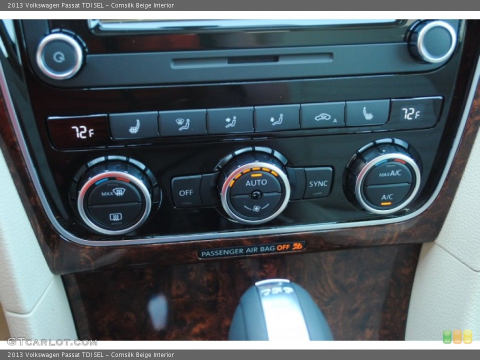Cornsilk Beige Interior Controls for the 2013 Volkswagen Passat TDI SEL #81307415