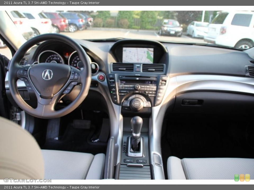 Taupe Gray Interior Dashboard for the 2011 Acura TL 3.7 SH-AWD Technology #81310445