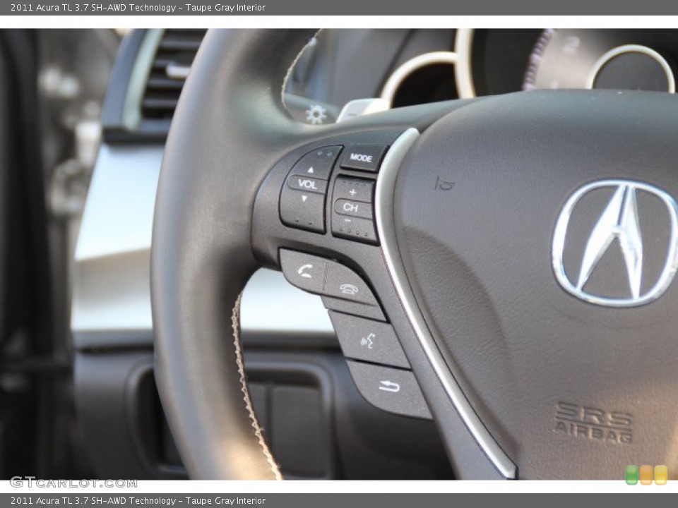 Taupe Gray Interior Controls for the 2011 Acura TL 3.7 SH-AWD Technology #81310516