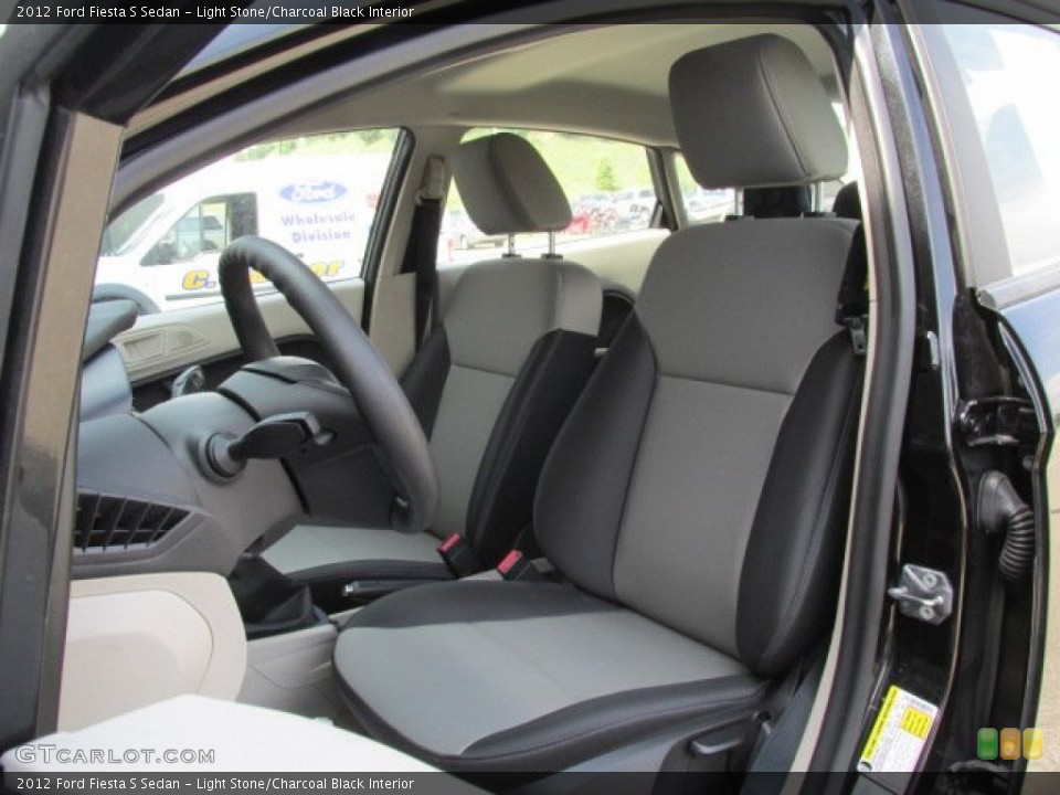 Light Stone/Charcoal Black Interior Front Seat for the 2012 Ford Fiesta S Sedan #81314645