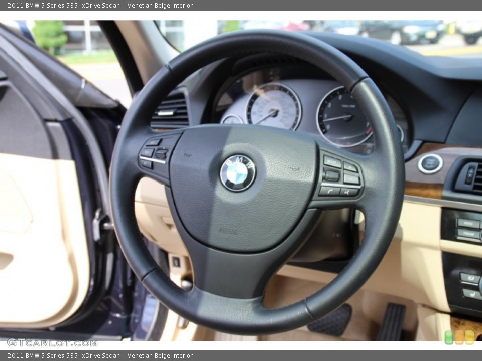 Venetian Beige Interior Steering Wheel for the 2011 BMW 5 Series 535i xDrive Sedan #81315578