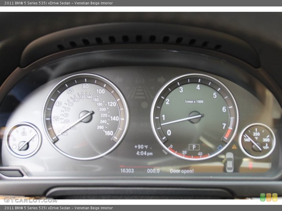 Venetian Beige Interior Gauges for the 2011 BMW 5 Series 535i xDrive Sedan #81315646