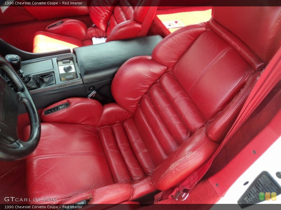 Red Interior Front Seat for the 1990 Chevrolet Corvette Coupe #81317459